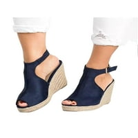 Ženska platforma Sandal Ljeto Espadrilles Beach Slingback Wedge Sandale Comfort Pumpe Cipele Ženske gležnjače Navy Plava 6