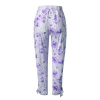 Hanas modne čarape Ženske kravate hlače Side Slit Jogger Yoga hlače Hippie Beach Dukset Purple XL