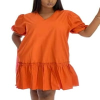 Niuer Ladies Sundress Solid Boja kratke mini haljine Narančasta narančasta