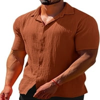 GLONME MENS Ljetne košulje dolje dolje s kratkim rukavima Bluza Dnevno nošenje Regular Fit Tee Casual