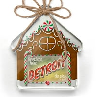 Ornament tiskao je jedno oboren pozdrav iz Detroita, vintage razglednica Christy Neonblond