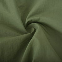 Muškarci Teretne kratke hlače Redovna fit solidna boja elastični pojas patentni zatvarač s više džepova ravno pet tačke kratkih hlača Ležerne ljetne tanke plaže kratke hlače zeleno xl