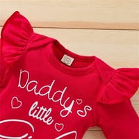 Wofedyo Baby Girl Odjeća Toddler Baby Girls Pismo Ispis ROMPER TOPS + Hlače + trake za kosu Outfits