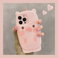 Slatki medvjed crtani svinje životinje Shootroff Purple Torbica za telefon za iPhone pro ma lijepi mekani