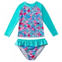 Djevojčice dugih rukava Rash Coleit set kupaći kupaći kostim za zaštitu od sunca Summer Beach Outfit