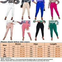Grianlook Women Boho Plain Loungewear Dugmad Solid Boja Dno uredske pantalone