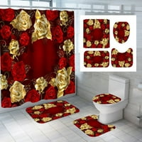 Boje Rose Print 3D tuš sa zavjesama Vodootporna poliester kupaonica zavjesa protiv klizanja MAT toaletni