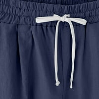 Ljetne hlače za žene Ženski ljetni tiskani casual labavi džepovi Plus veličine Hlače hlače mornarice