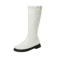 PEDORT KNEE High Boots za žene Modne duge čizme Udobne cipele s ravnim potpeticama bijele, 37