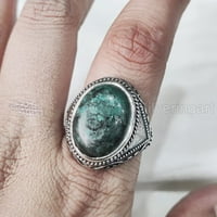 Tibetanski tirkizni prsten, srebrni prsten, srebrni prsten, očev dan, prirodni tirkizni, decembar roštilj,