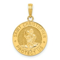 Karat u karatsu 14k žuto zlato Saint Christopher Medalj Privjesak šarm