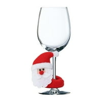 GUVPEV CLAUS SNOWMAN ELK Santa Xmas Privjesci za božićne čaše Prsten za stol Dekor vinski privjesci za božićne čaše Dekoracija prstena savršena božićna ukrasi za obitelji - višebojni b