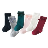 Fanvereka Toddlers koljeno-visoko jesen baršunaste luk srednje telegane čarape