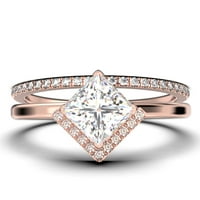 BOHO & HIPPIE 2. Karati Princess Cut Diamond Moissite Dainty Angažman prsten, Klasični vjenčani prsten,