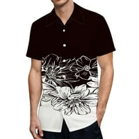 Muška majica za rušenje majica s kratkim rukavima cvjetni rever od vrat labav fit na plaži Dugme košulja