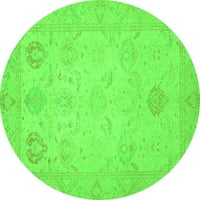 Ahgly Company u zatvorenom okruglom orijentalnim zelenim tradicionalnim prostirkama područja, 7 'okruglo