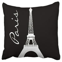 Crni i bijeli Eiffel Tower Paris jastuk jastučni jastuk