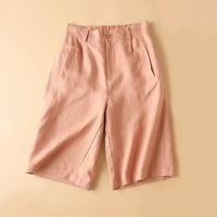 Jyeity kratke hlače za začištanja žena 5, džep čvrste boje Capris kratke hlače crvene kratke hlače žene