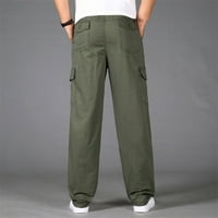 B91XZ znojne hlače za muškarca muške labave pamučne plus veličine džep čvrste elastične strukske hlače