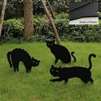 Kašika na otvorenom, crna mačka silueta Yard znak Garden za prestrašivanje mačaka Kipove sa udjelom
