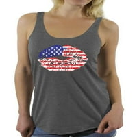 Neugodni stilovi Žene USA zastava za zastavu Cool Graphic Racerback Tank TOPS 4. srpnja Dan neovisnosti
