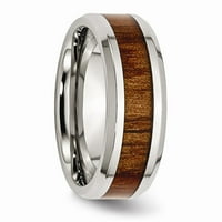 Čvrsti nehrđajući čelik crvena narančasta drveni emajlirani vjenčani prsten, udobnost veličine 8,5
