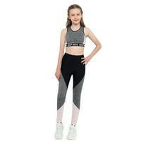 Dječje djevojke TrackSit set hip hop ples joga sportski trening atletske gamaše odijelo