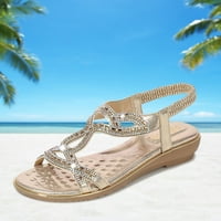 Ženske sandale cipele klinovi modne kopče sandale za sandale ljetne flip flops cipele za žene zlato