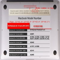 Kaishek plastična zaštitna futrola tvrdi poklopac kompatibilan je samo - rel. Stara verzija MacBook Air N BEZ dodira Model: A & A perja serija 0862