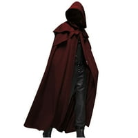 Muški rub s kapuljačom od tunike RETRO Outfits Robe Cloak Cape Dugi kaput Outfits Retro gotička odjeća