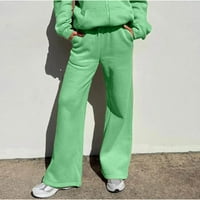 Jesenja casual s kapuljačom Sportska odjeća, dvije čvrste boje labave jogging hlače sportske set žene