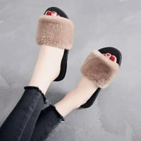 Prodaja 36- Ženske papuče moda Fluffy Fau Fur Plipperice Papuče žene Proljeće Jesenski slajdovi Flip