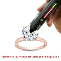 Carat Moissite Solitaire zaručni prsten za žene, vjenčani opseg sterling srebrna sa 18K ružom pozlaćenim laboratorijama stvorila simulirani okrugli dijamantni prsten, obećaj vjenčani prsten - 9.5