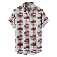 4. jula muška havajska majica USA Nacionalna zastava majica Grafička majica ovratnik plus veličina dnevna kratkih rukava odjeća za ispis odjeće pretjerano odjeća