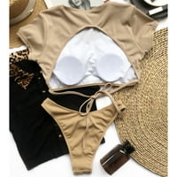 Ženski kupaći kostimi Tankini Casual Solid Hollow Remep bikini kupaći kostimi kupaći kostim