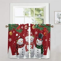 Paille 1 Xmas Džep sa kratkim pločama Božićne kuhinjske ploče za zavjese Pletene polovine zatamnjene od tiskane dekorativne B 2pc-nivoske zavjese: W: 52 '' H: 45 ''
