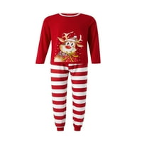 Božićna porodica Podudaranje pidžama Set Elk tiskani vrhovi prugaste pantalone odmor Loungewears Sleep