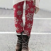 Oieyuz božićne gamaše za žene za žene uske visoke struke hlače zimske tople rastezljive pantalone