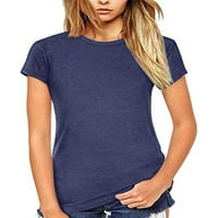 Ženska majica Crew Crw Crt Majica Solid Color Tee Žene Redovne fit vrhove Radni pulover mornarice Plavi