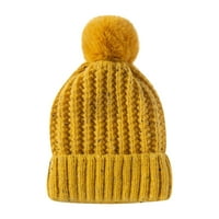 Žene Beanie - Moda Držite topla zimske sklopive čvrste pletene dame guste šešir žute jedna veličina