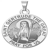 Saint Gertrude Velika vjerska medalja veličine nikla -ster srebra