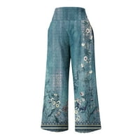 Tawop Womens Capri pantalone za ljetne labave hlače za žene Ljetni modni ženski ljetni casual labav