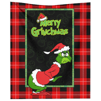 Božićna flantel baca ćebes Grinch print super mekani pokrivač s prekrivačem za pranje svjetla Uzvišena