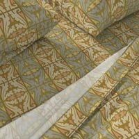 pamučni listovi, kalifornijski kralj - Art Nouveau skandinavska umjetnost Viktorijanska edvardanska srednjovjekovna geometrijska evropska povijesna ispisa posteljina od kašike