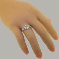 Britanci napravio je 9k bijeli zlatni real prirodni akvamarin i kultivirani biserni ženski prsten -