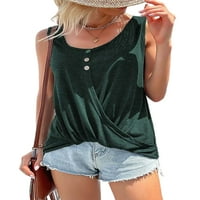 Bomotoo ženske tenkove na vrhu majica bez rukava ljetna boemska bluza plaža Cami Green 3xl