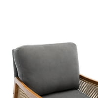 Akcentna stolica, fotelja drvenog okvira sa mekim naslonom i debelim jastukom, elegantna tapecirana