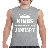 Normalno je dosadno - muške grafičke majice bez rukava, do muškaraca veličine 3xl - rođendan poklon kraljevi rođeni su u januaru