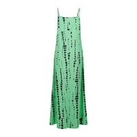 Haljine za žene bez rukava Floral Maxi Maxi V-izrez zeleni XL