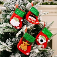 Hadanceo Božićne čarape sjajni cini viseći božićnu čarapu Poklon torba Ukrasite korisnu zabavu